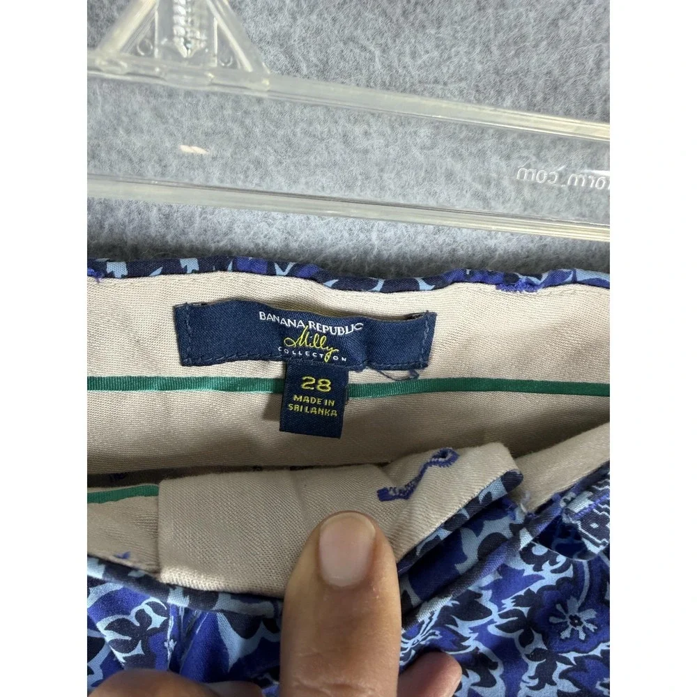 Banana Republic Shorts‎ Mens 28 Blue Paisley Print Chino Summer Casual